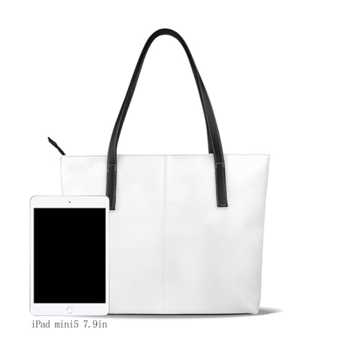 Solid color white Stylish Waterproof Handbag for Women - Lightweight Travel Tote with Double-Sided Digital Print, Large Capacity3