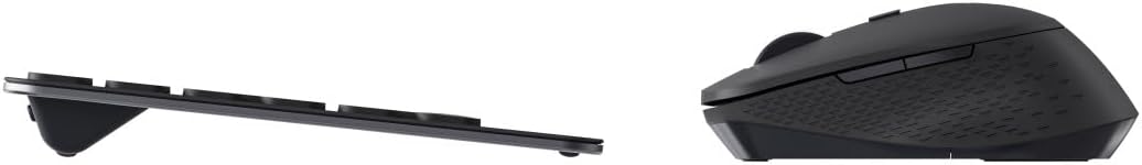 lateral view of Rapoo 9390M keyboard and mouse