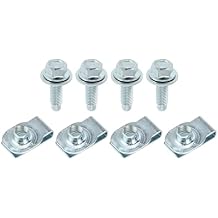 Front Bumper Outer Bracket Bolt U-nut Set No.11516845 - Car Bolts - for Ford F250 F350 F450 F550 Super Duty 2011-2016 Metal Silver Tone - 1 Set
