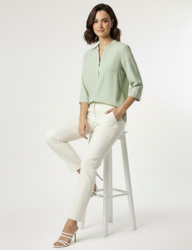Image of FYLTR Women's Casual Roll -Up Sleeves V-Neck Top - Western Tops for Woman | Shirts for Women | Soft & Comfortable | Tops for Jeans