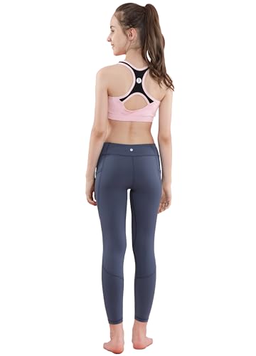 Willit Girls' Athletic Leggings Youth Kid's Dance Running Yoga Leggings Pants Active Compression Tights with Pockets3