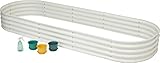 9 ft x 3 ft Raised Garden Bed Powder Coated Metal Elevated Planter for Vegetable Flower Herb … White