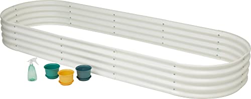 9 Ft X 3 Ft Raised Garden Bed Powder Coated Metal Elevated Planter For Vegetable Flower Herb … White #TOP6