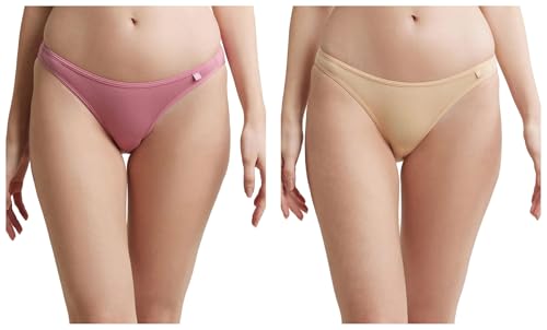 Image of Jockey SS02 Women's Super Combed Cotton Elastane Stretch Low Waist Bikini with Concealed Waistband and StayFresh Treatment (Colors & Prints May Vary) (Pack of 2)