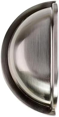 6-Pack Brushed Nickel Cup Pulls For Cabinets & Drawers - 3 5/8" Length, Zinc Construction