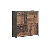 FORTE Best Cómoda con 3 puertas y 2 cajones, material a base de madera, madera vieja de estilo...