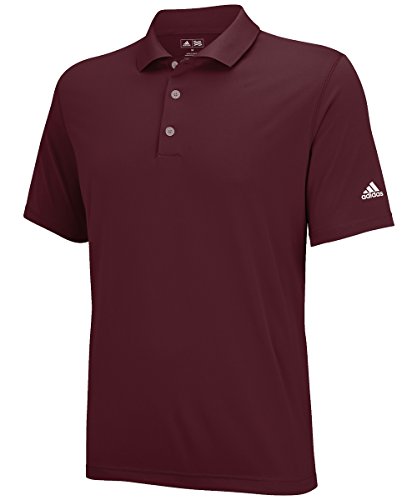 adidas Golf Men's Puremotion Solid Jersey Polo, Light Maroon/White, X-Large