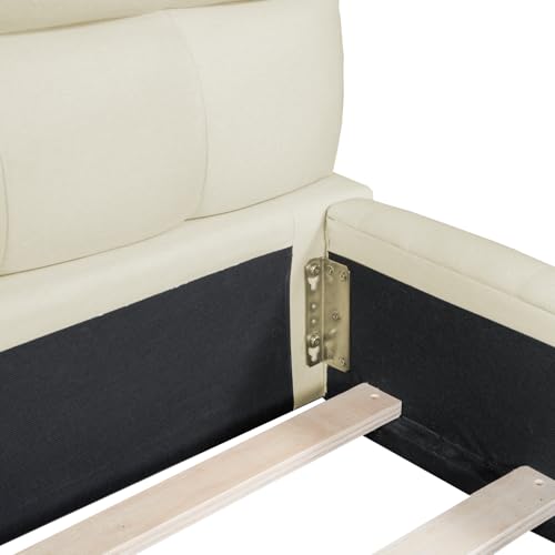 DULRLLY Polsterbett Bubble Bett 160 x 200 cm,Doppelbett mit Lattenrost, Jugendbett mit Gepolstertes Kopfteil, Gepolstertes Bett für Schlafzimmer und Gästezimmer,ohne Matratze, Leinenstoff (Weiß)