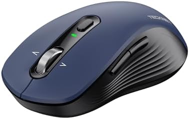 TECKNET Bluetooth Maus, Maus Kabellos (BT 5.0/3.0 + 2.4G), 4-Wege-Scrollrad Leise Funkmaus mit USB-A Empfänger, 4800 DPI Kabellose Mäuse, Ergonomische Computer Mouse für Laptop/PC/
