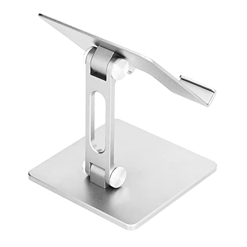 Xyntor Support de téléphone et Support de Tablette réglables |Alliage d'aluminium, Silicone antidérapant |Soulagement Ergonomique des douleurs au Cou et au Dos |Angle 180° et Trou de (Argent) – vue 9