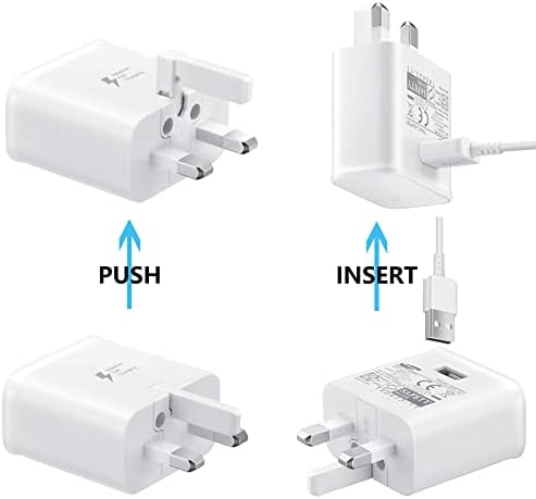 HOLOA Adaptive Fast Charger With USB-Type C Cable(4 Ft), Original Fast Charge QC3.0 Compatible with Samsung Galaxy S8/S9/S10 Plus/Edge,S20/S21,Note8/9/10,LG,HTC 10 and More Type C Devices (white)