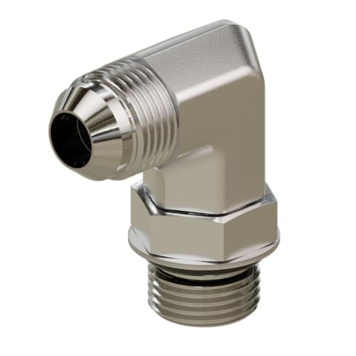 Image of Generic 1 /4 inch inch Male JIC X 1 /4 inch inch Male O-Ring Elbow 90 Hydraulic Adapter, Silver