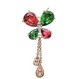 BCughia Collar de oro rosa de 18 quilates, collar de mariposa con turmalina de 2,98 quilates para mujer