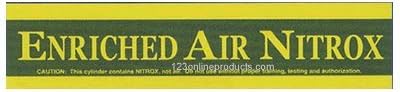 Trident Etiqueta engomada grande del tanque de Nitrox del aire enriquecido de 23 pulgadas