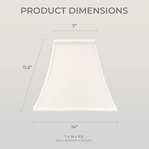 Image of Royal Designs, Inc. Regal Square Bell Lamp Shade, 7 x 14 x 11.5, White (BSO-715-14WH)