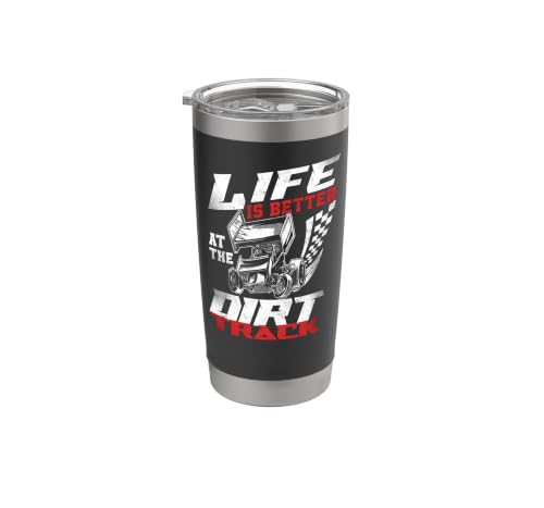 Dirt Track Racing Race Sprint Car Vintage Stainless Steel Insulated