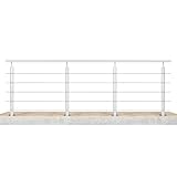 AICA 300x100cm Barandillas de aluminio, uso interior y exterior - Plateado mate - fijaciones al suelo