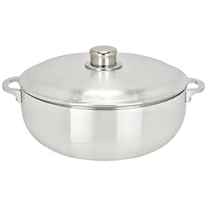 ALUMINUM CALDERO STOCK POT by Chef Pro, Aluminum, Superior Cooking Performance for Even Heat Distribution, Perfect For Serving Large and Small Groups, Riveted Handles, Commercial Grade (7.4 Quart)