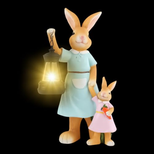 Lampe solaire lapin étanche et lanterne en résine anti-UV de balcon