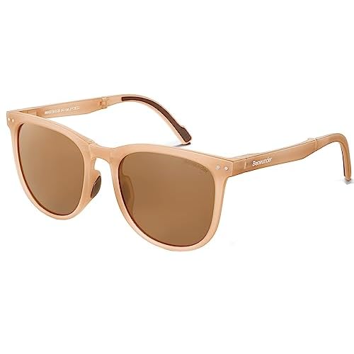 BENEUNDER Polarized Sunglasses for Men Women, Ultra Lightweight Folding Sunglasses with Organizer Black-23 Gray