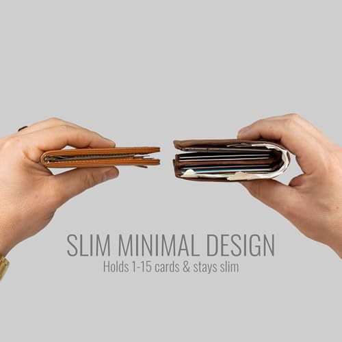 Kings Loot Wallet for Men | Minimalist Slim RFID Blocking Leather Design with Cash Pocket & Card Pull Strap | Holds 1-15 Cards | Stylish & Durable Wallets (Onyx Black)3