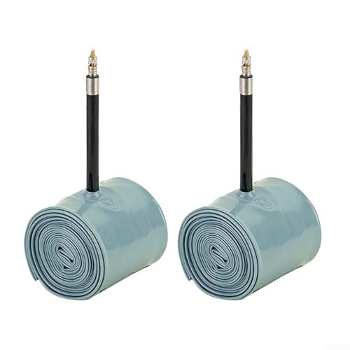 Getdoublerich Tubo interior ultraligero OVTK para bicicleta de carretera - 700C × 25c/28c válvula Presta, diseño súper ligero y resistente a pinchazos (gris FV65mm)