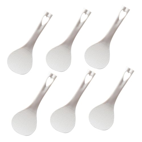 COLLBATH 6pcs Non Stick Rice Spoons Ergonomic Kitchen Plastic Rice Paddle for Easy Serving and Cooking for Home Hotel and Restaurant Use