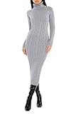 Forever 21 Women's Cable Knit Midi Sweater Dress Grey