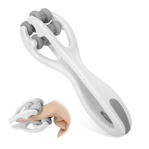 Image of HANNEA Finger Massager Roller Acupressure Hand Tool Pain Relief Grey | Gentle Pressure Massage, Helps Ease Daily Hand Tension, Handheld Build, Dual Row Design, Compact Carry Size, Easy Manual Use