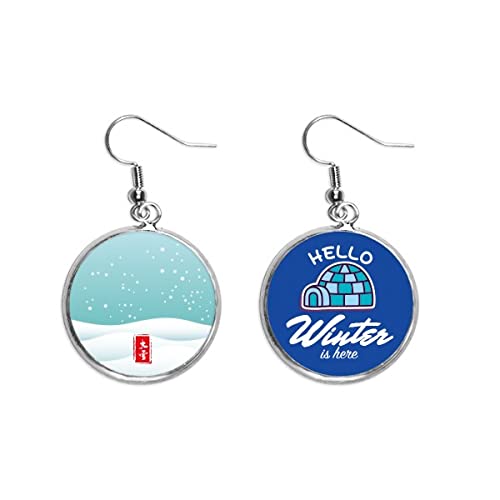Pendientes colgantes gran nieve con efecto hielo joyas de invierno ligeras