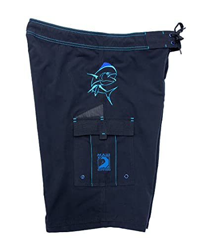 Maui Rippers Men's 22" Mahi Fisherman Short, Black (34) #TOP4