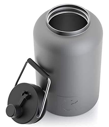 Rtic Jug With Handle, One Gallon, Graphite Matte, Large Double Vacuum Insulated Water Bottle, Stainless Steel Thermos For Hot & Cold Drinks, Sweat Proof, Great For Travel, Hiking & Camping #TOP5