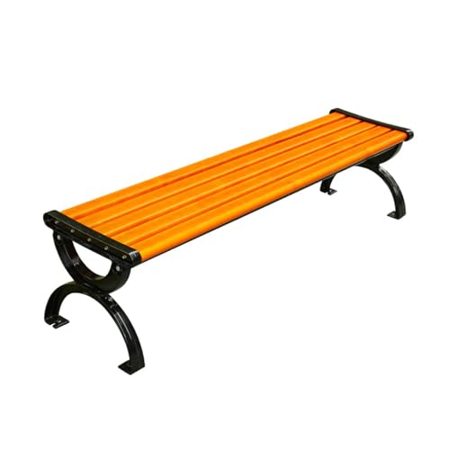 Banco de madera resistente de 120 cm, sin respaldo y resistente al óxido, ideal para jardín, patio y ocio, construcción de madera maciza, piel duradera