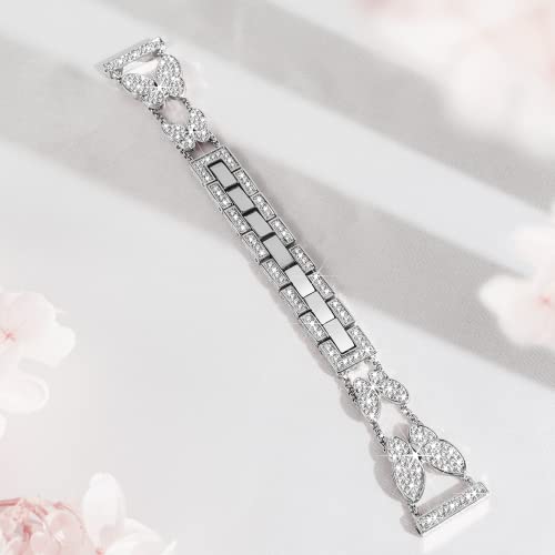 Image of Butterfly Band for Apple Watch Bands 40mm 41mm 42mm for Women Silver | 42mm(S11 /10) 38mm iWatch SE Series 11 10 9 8 7 6 5 4 3, Slim Thin Metal Fancy Bling Cute Dressy Strap for Apple Watch Band