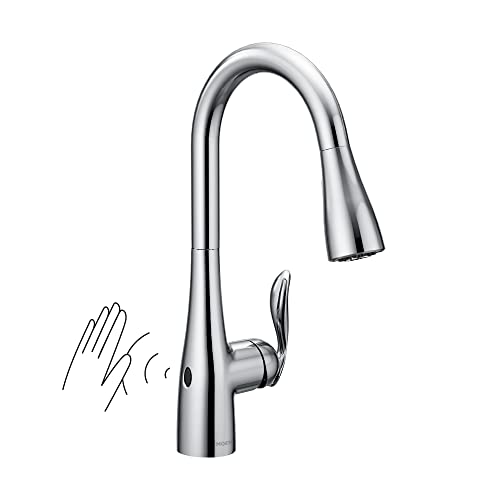 Image of Moen Arbor Chrome Motionsense Wave Touchless One-Handle Pulldown Kitchen Faucet Featuring Power Clean, 7594EWC