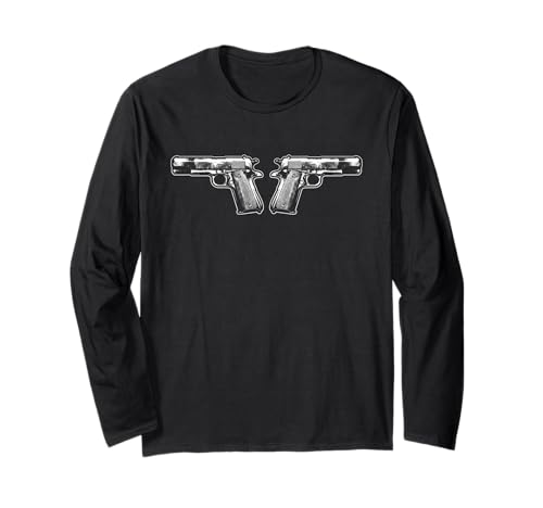 Handgun Love 2nd Amendment 1911 Colt Pistol 45 Caliber Gun Long Sleeve T-Shirt