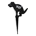 No Dog Pooping Solid Cast Iron Yard Sign Large 9.5" x 13" Painted on Both Sides (Black with White Paint)