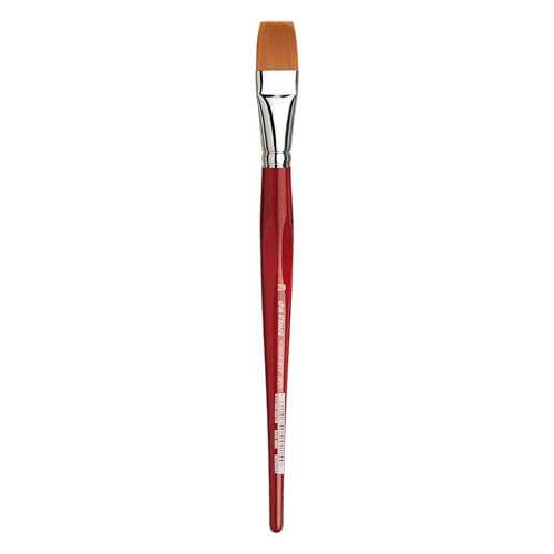 Image of da Vinci Watercolor Series 5880 CosmoTop Spin Paint Brush, Flat Synthetic with Red Handle, Size 20 (5880-20)