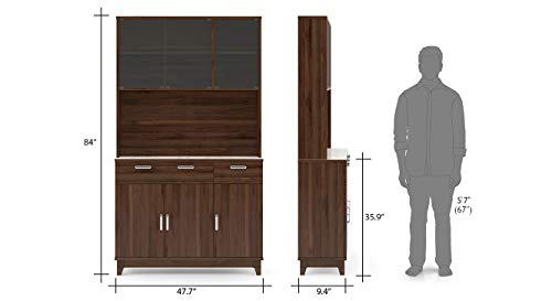 Image of Urban Ladder Alton 6 Door Tall Display Cabinet, Finish - Walnut