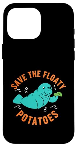 Manatee Save The Floaty Potatoes �ʔ��� �ۂ������}�[���C�h �X�}�z�P�[�X iPhone 16 Pro Max �p