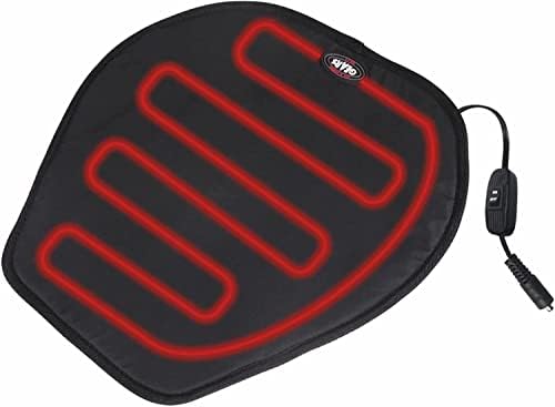 GEARS Electric Heated Seat Pad for Motorcycle, Snowmobile, and ATV with Universal Fit | Connect to Powersport Vehicle while Riding or Portable Battery when not Riding