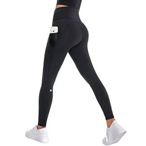 Leggings for Women with Tummy Control, 3 Pockets Yoga Pants, Non-See-Through Fabric for Yoga, Running, Gym