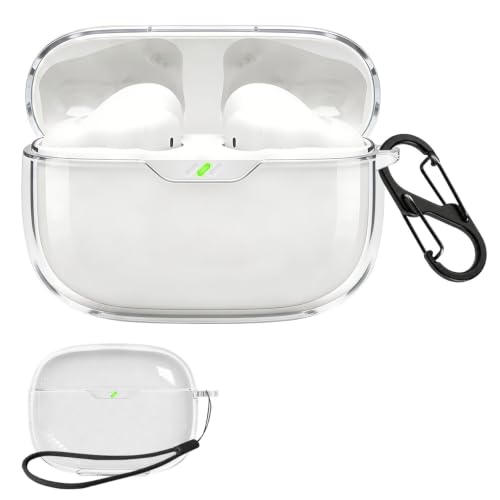 HENGFUQT TPU �ی�P�[�X For JBL WAVE BEAM2 �Ή� �����h�~�t�b�N�t�� �X�����y�� TPU �f�� �_��Ȏ��� �Ռ��z�� �����E���E�ق���h�~ �܂�ɂ����N���A�Ȍ����� �{�̃f�U�C�������̂܂܊y���߂� �\�t�g�J�o�[ (�N���A)
