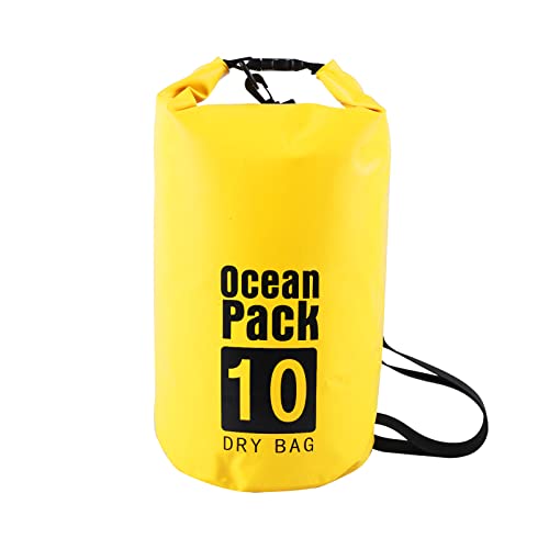 Dry Bag wasserdichte Rucksäcke und Duffle Bags mit Langem Verstellbaren Schulterriemen, 10L Wasserdichter Beutel für Boot und Kajak, Angeln, Rafting, Schwimmen, Camping und Snowboarden Cover