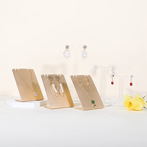 Gemeshou 3Pcs Metal Earring And Necklace Display Stands For Selling, Gold Slide Jewelry Necklace Organizer Earring Holder For Show【Gold Metal Earring And Necklace Board-Slide Big 3Pcs 】 #TOP4