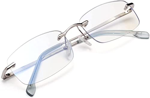 Jo Rimless Blue Light Blocking Reading Glasses, Clear Lens Readers For Women Men #TOP5