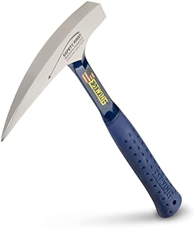 Estwing Rock Pick - 22 oz Geological Hammer with Pointed Tip & Shock Reduction Grip - E3-22P , Blue