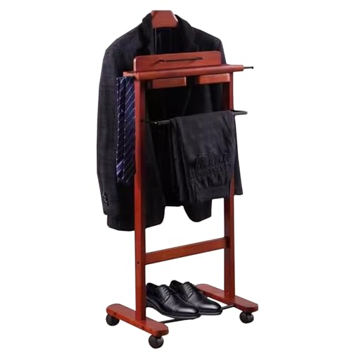 Consejos para Comprar Galanes de noche y soportes para trajes para comprar hoy. 46 Galan de Noche Perchero De Madera Para Vestidor En Pasillo, Perchero Independiente Para Trajes Y Mayordomo Con Bandeja Y Zapatero Para Pantalones.