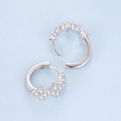 Créoles trèfle en argent 925 sterling discret et chic pour femme - 2