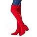N.N.G Women Over the Knee Boots Suede Thigh High Suede Red Size 7.5 Stretch Long OTK Comfort Square Heel (7.5, Red)